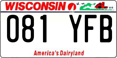 WI license plate 081YFB
