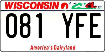 WI license plate 081YFE