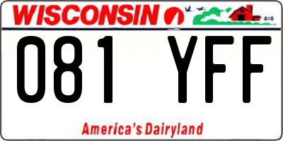 WI license plate 081YFF