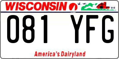 WI license plate 081YFG