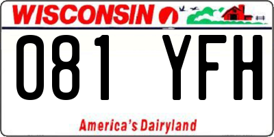 WI license plate 081YFH