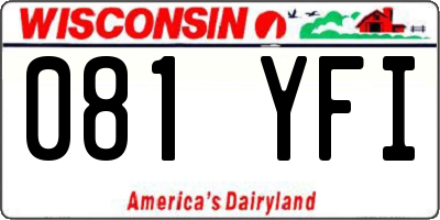 WI license plate 081YFI