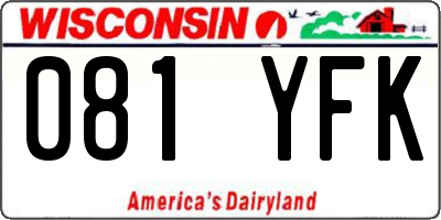 WI license plate 081YFK
