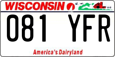 WI license plate 081YFR