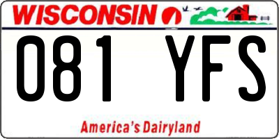 WI license plate 081YFS