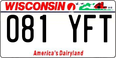 WI license plate 081YFT