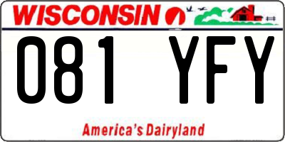 WI license plate 081YFY