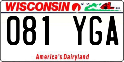 WI license plate 081YGA