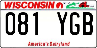 WI license plate 081YGB