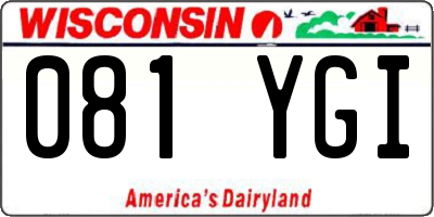 WI license plate 081YGI