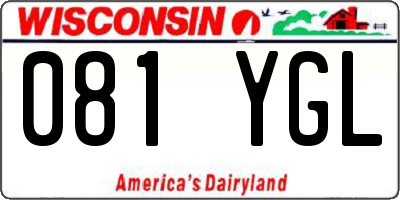 WI license plate 081YGL