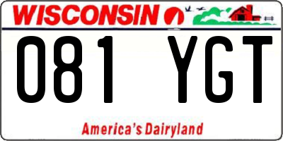 WI license plate 081YGT