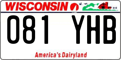 WI license plate 081YHB