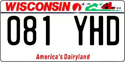 WI license plate 081YHD