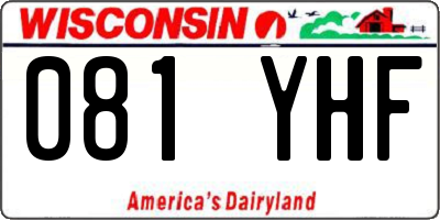 WI license plate 081YHF