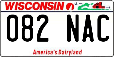 WI license plate 082NAC