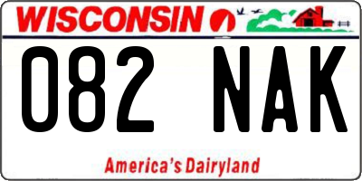 WI license plate 082NAK