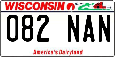 WI license plate 082NAN