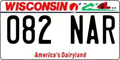 WI license plate 082NAR