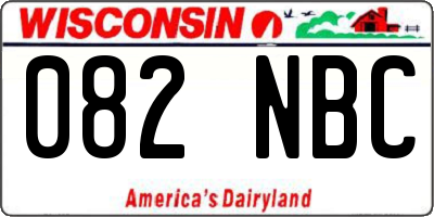 WI license plate 082NBC