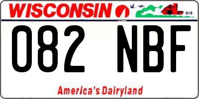 WI license plate 082NBF