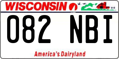 WI license plate 082NBI