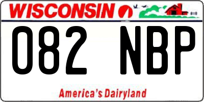 WI license plate 082NBP