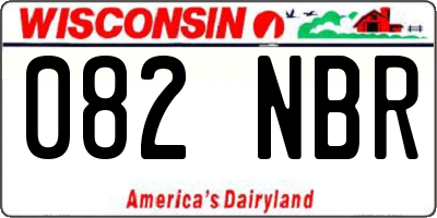 WI license plate 082NBR