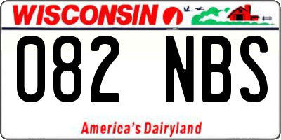 WI license plate 082NBS
