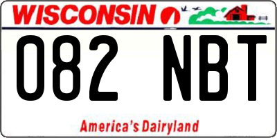 WI license plate 082NBT