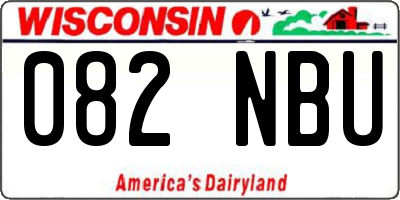 WI license plate 082NBU