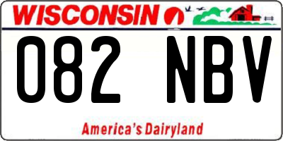 WI license plate 082NBV