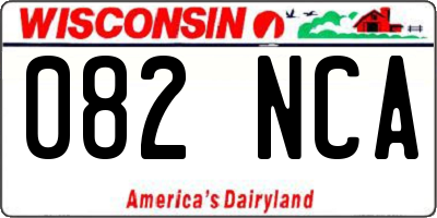 WI license plate 082NCA