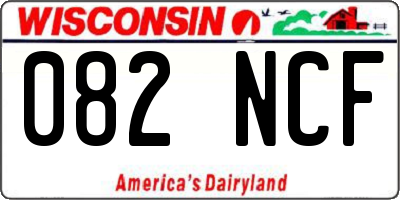 WI license plate 082NCF