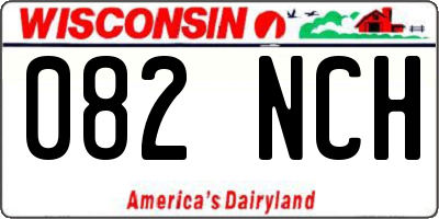 WI license plate 082NCH