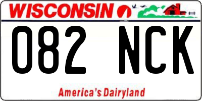 WI license plate 082NCK
