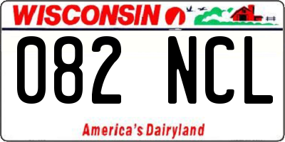 WI license plate 082NCL