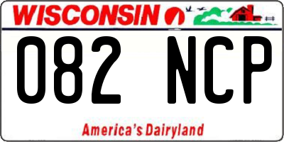 WI license plate 082NCP