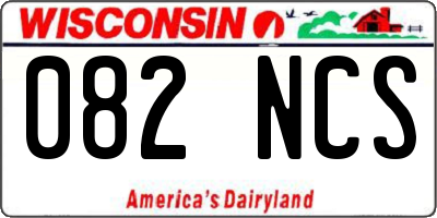 WI license plate 082NCS