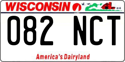 WI license plate 082NCT