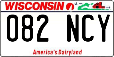 WI license plate 082NCY
