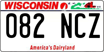 WI license plate 082NCZ