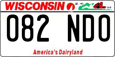WI license plate 082NDO
