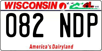 WI license plate 082NDP