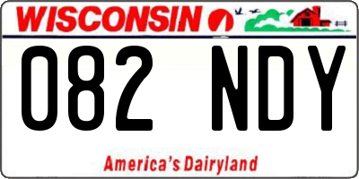 WI license plate 082NDY