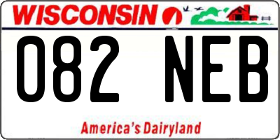 WI license plate 082NEB