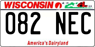 WI license plate 082NEC