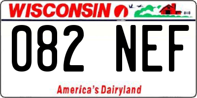 WI license plate 082NEF