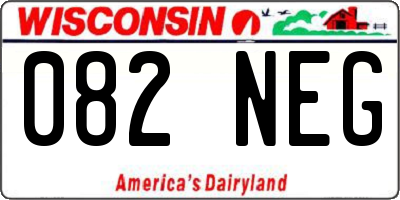 WI license plate 082NEG