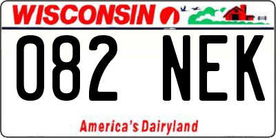 WI license plate 082NEK